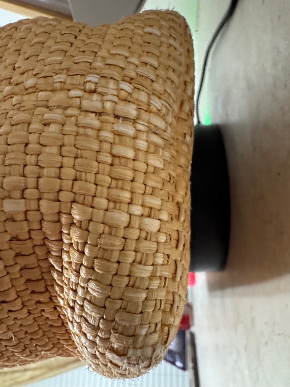 CHANEL Vintage Raffia  Straw Tote with Brown Leather Trim - Picture 4 of 15